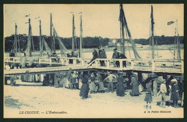 Képeslap, amely a Le Crotoy-i leszállópályát ábrázolja, 1900 körül